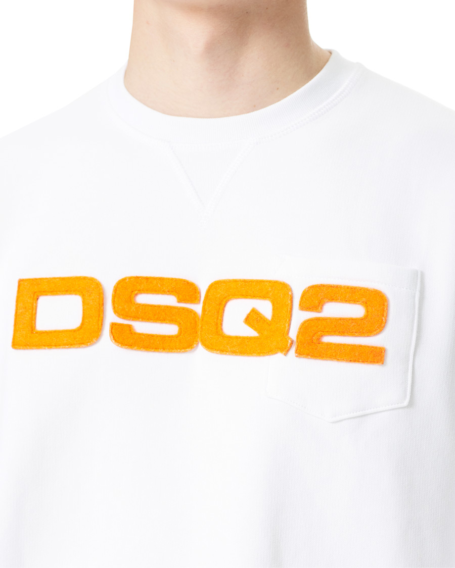 Herren | Pullover | Dsquared2 | Flock Logo Sweatshirt White