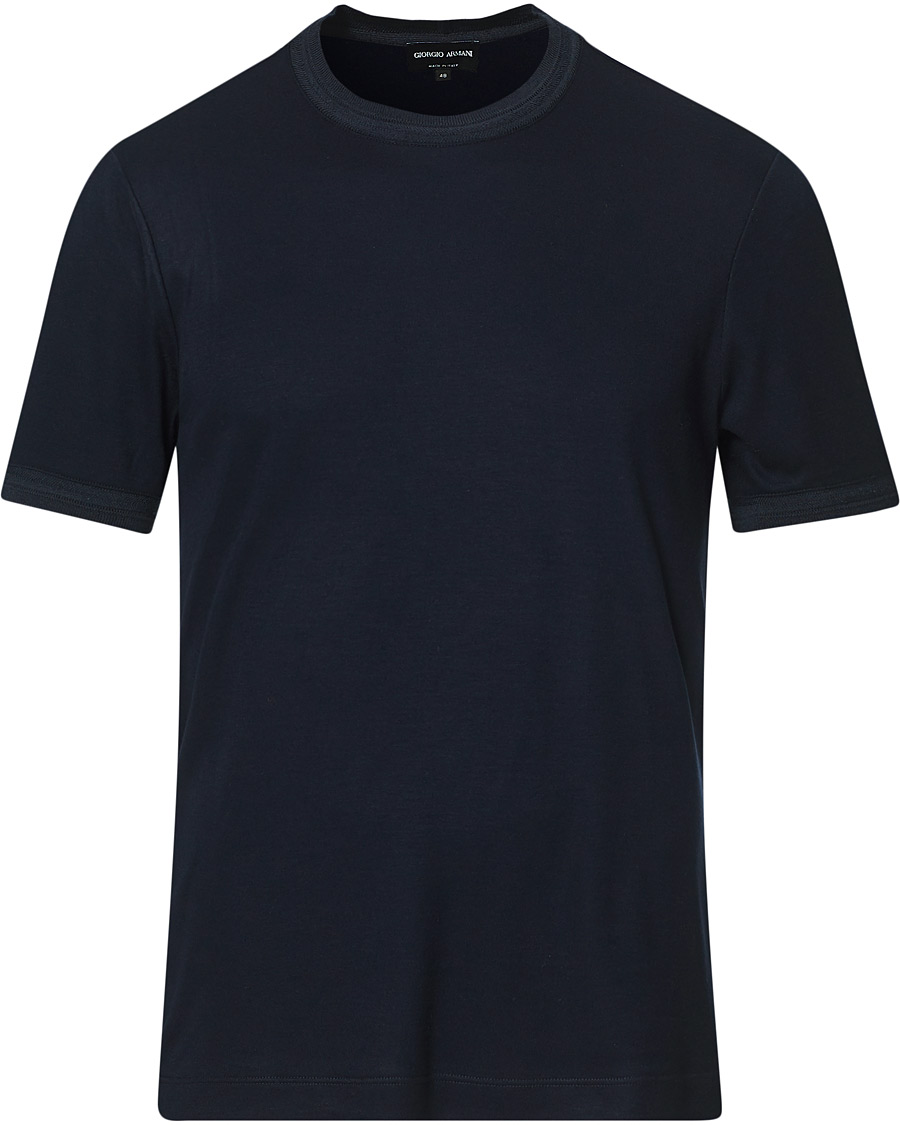 Herren | T-Shirts | Giorgio Armani | Soft Silk T-Shirt Navy