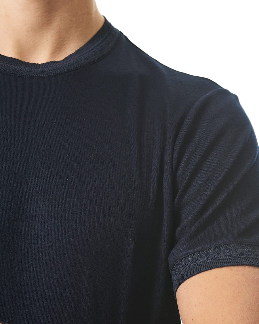 Herren | T-Shirts | Giorgio Armani | Soft Silk T-Shirt Navy