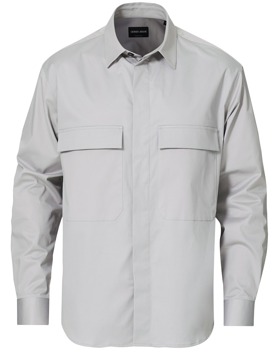 Herren | Hemden | Giorgio Armani | Cotton Overshirt Light Grey
