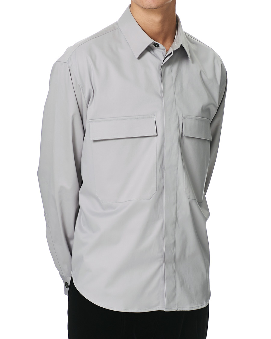 Herren | Hemden | Giorgio Armani | Cotton Overshirt Light Grey