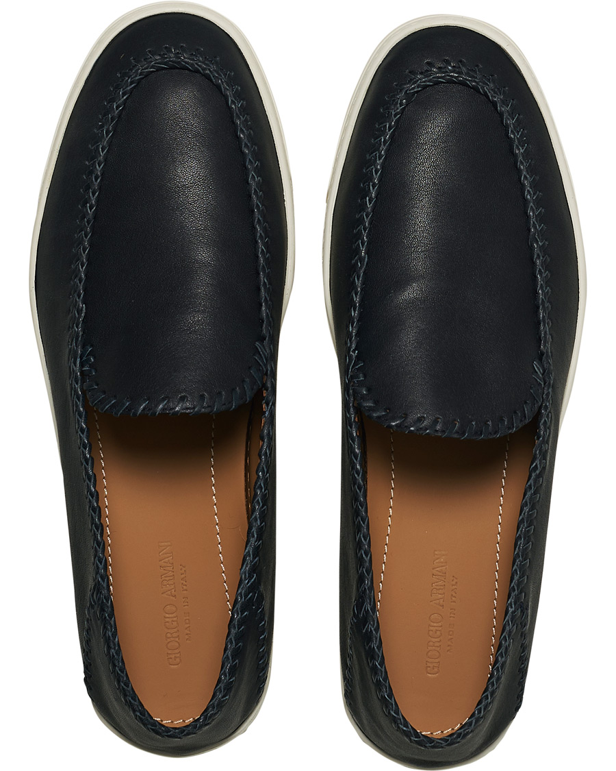Herren | Giorgio Armani Soft Leather Loafers Navy | Giorgio Armani | Soft Leather Loafers Navy