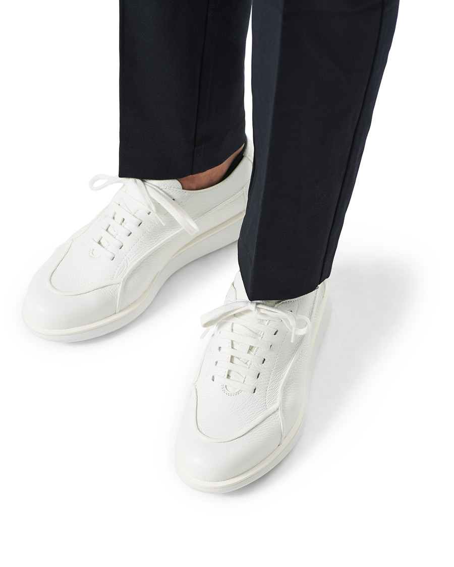 Herren | Giorgio Armani Deerskin Leather Sneakers White | Giorgio Armani | Deerskin Leather Sneakers White