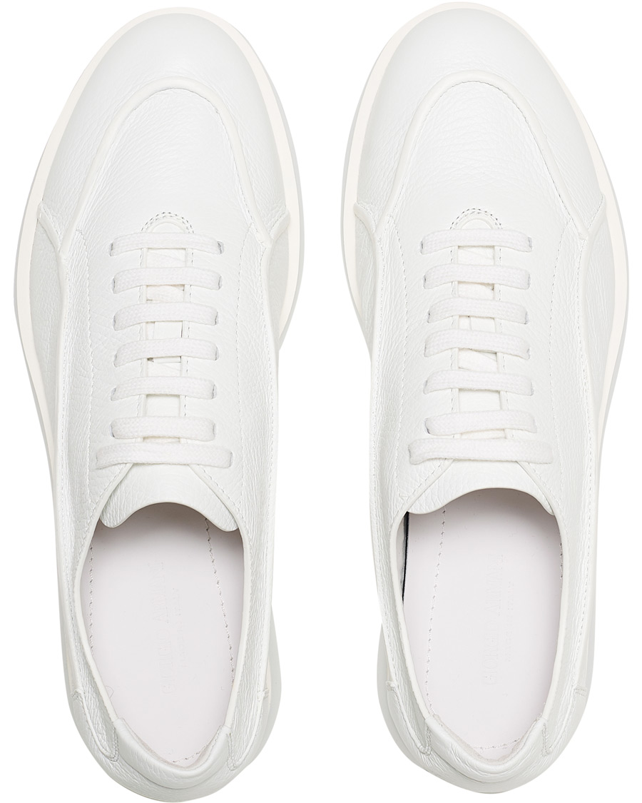 Herren | Giorgio Armani Deerskin Leather Sneakers White | Giorgio Armani | Deerskin Leather Sneakers White