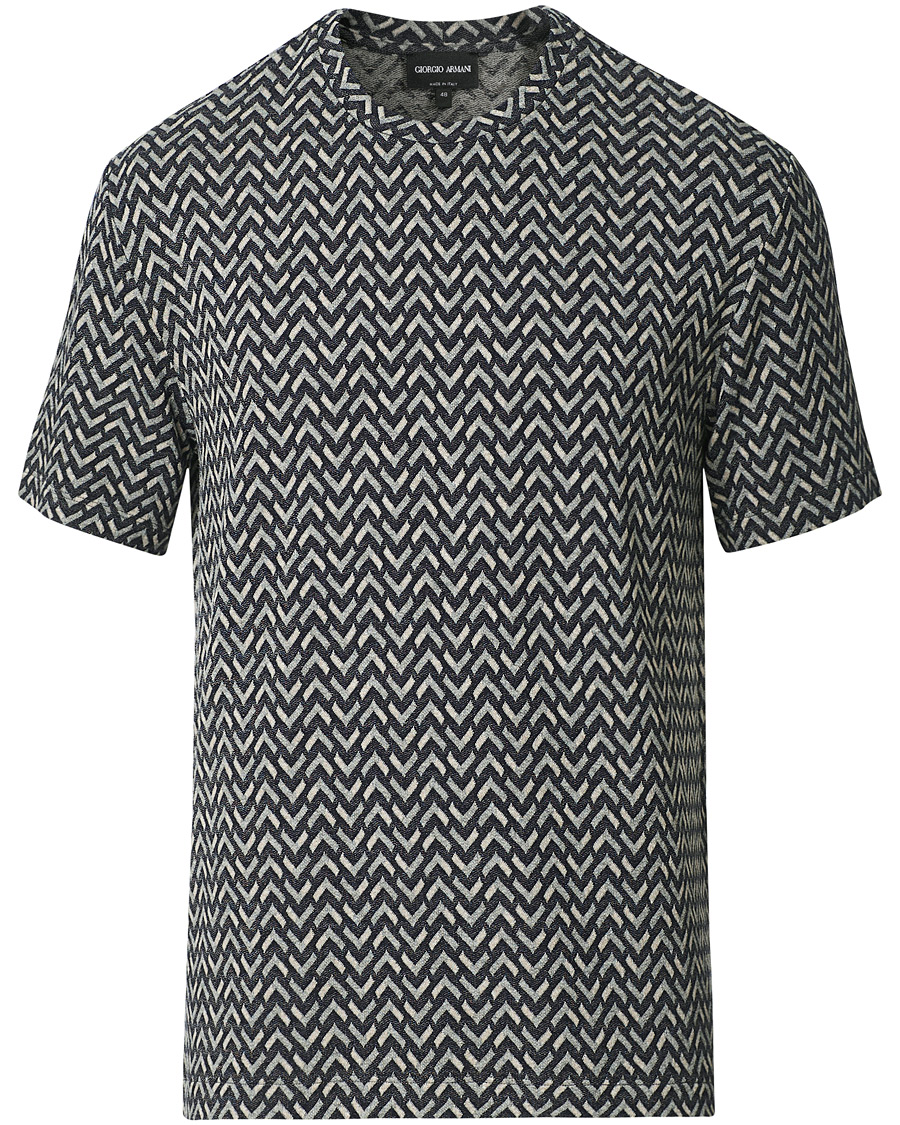 Herren | T-Shirts | Giorgio Armani | Jersey Chevron T-Shirt Navy