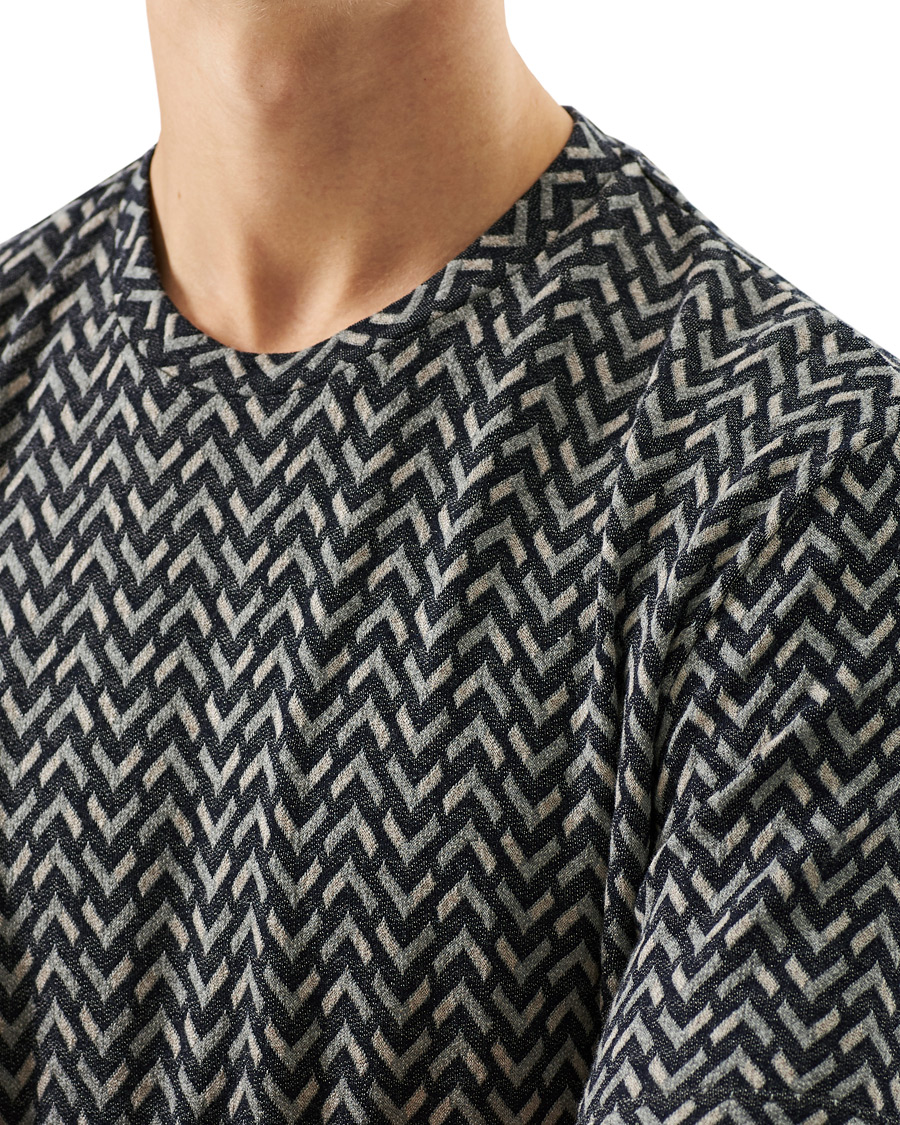 Herren | T-Shirts | Giorgio Armani | Jersey Chevron T-Shirt Navy