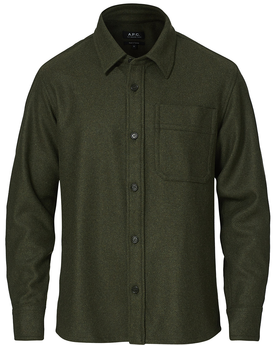 Herren | Hemden | A.P.C. | Basile Wool Shirt Jacket Olive