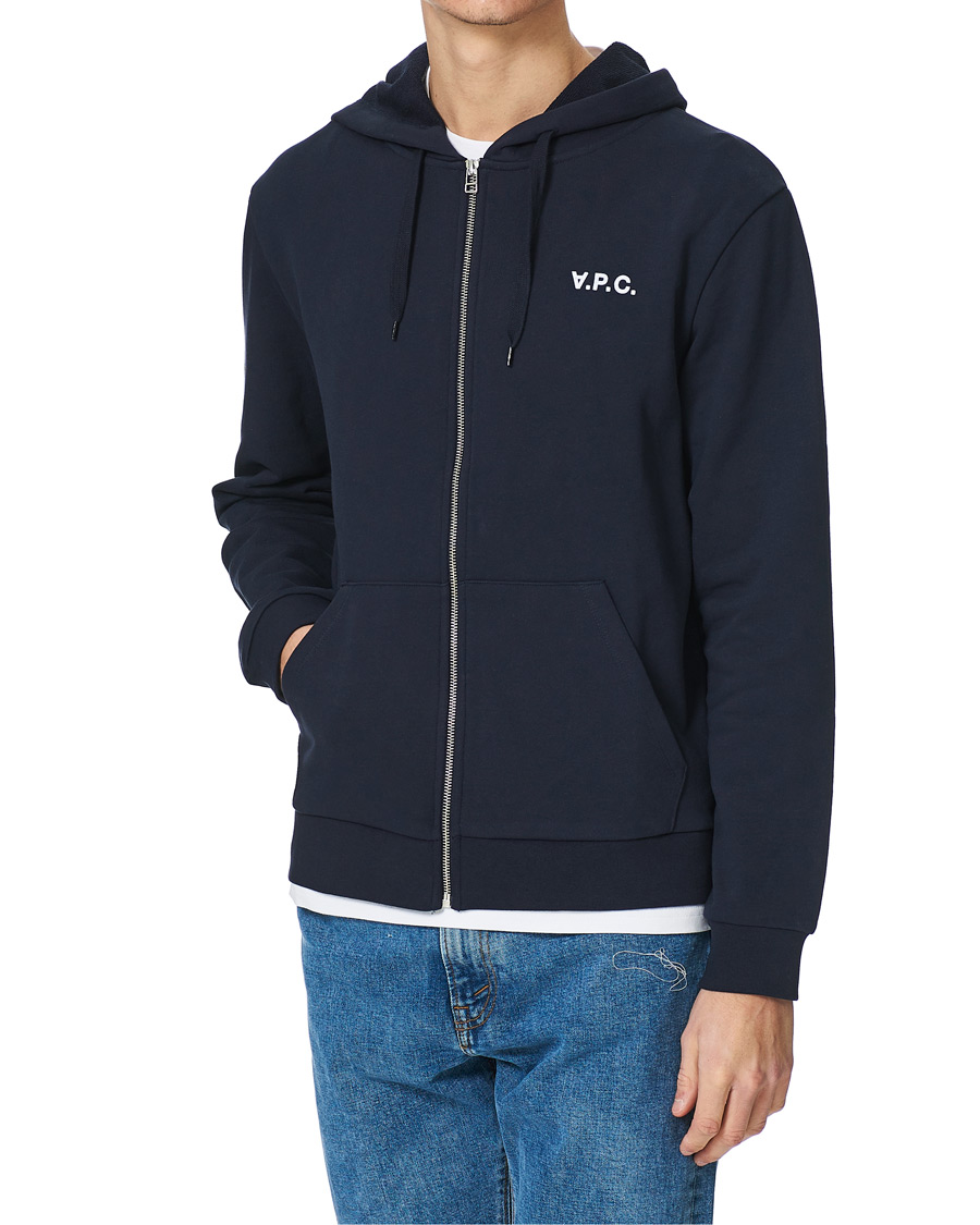 A.P.C. Quentin Full Zip Hoodie Navy