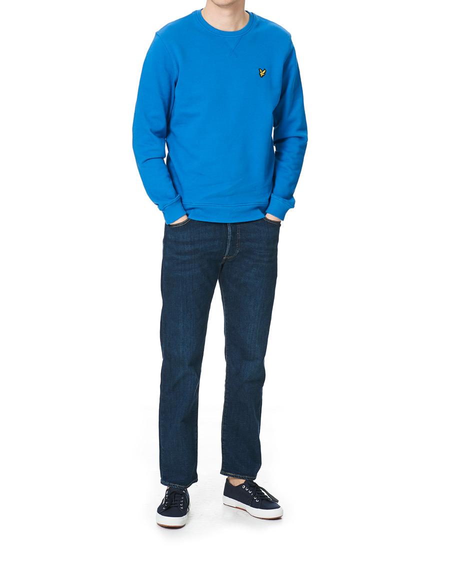 Herren | Pullover | Lyle & Scott | Crew Neck Organic Cotton Sweatshirt Spring Blue