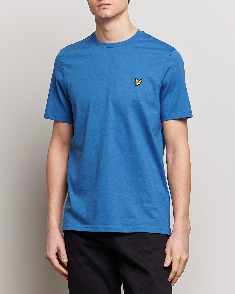 Herren | Treue-Rabatt für Stammkunden | Lyle & Scott | Crew Neck Organic Cotton T-Shirt Spring Blue