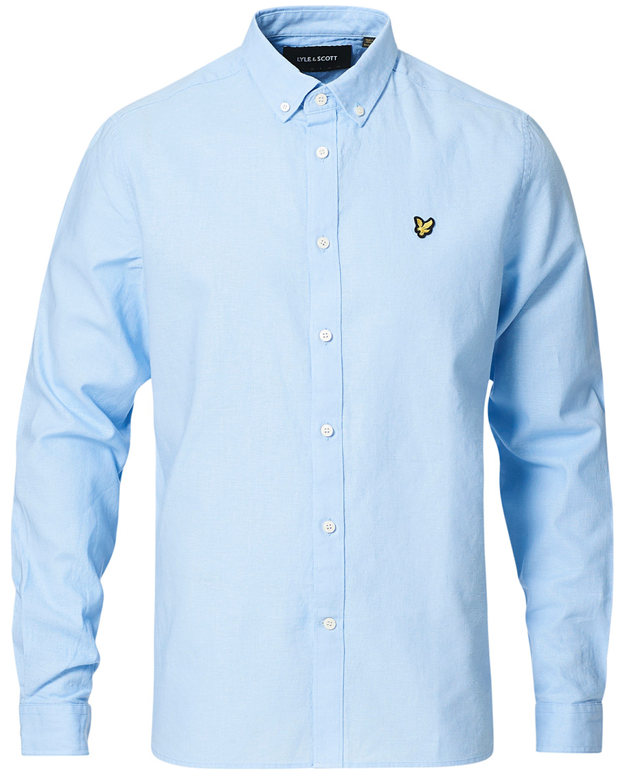 Herren | Hemden | Lyle & Scott | Linen/Cotton Shirt Light Blue