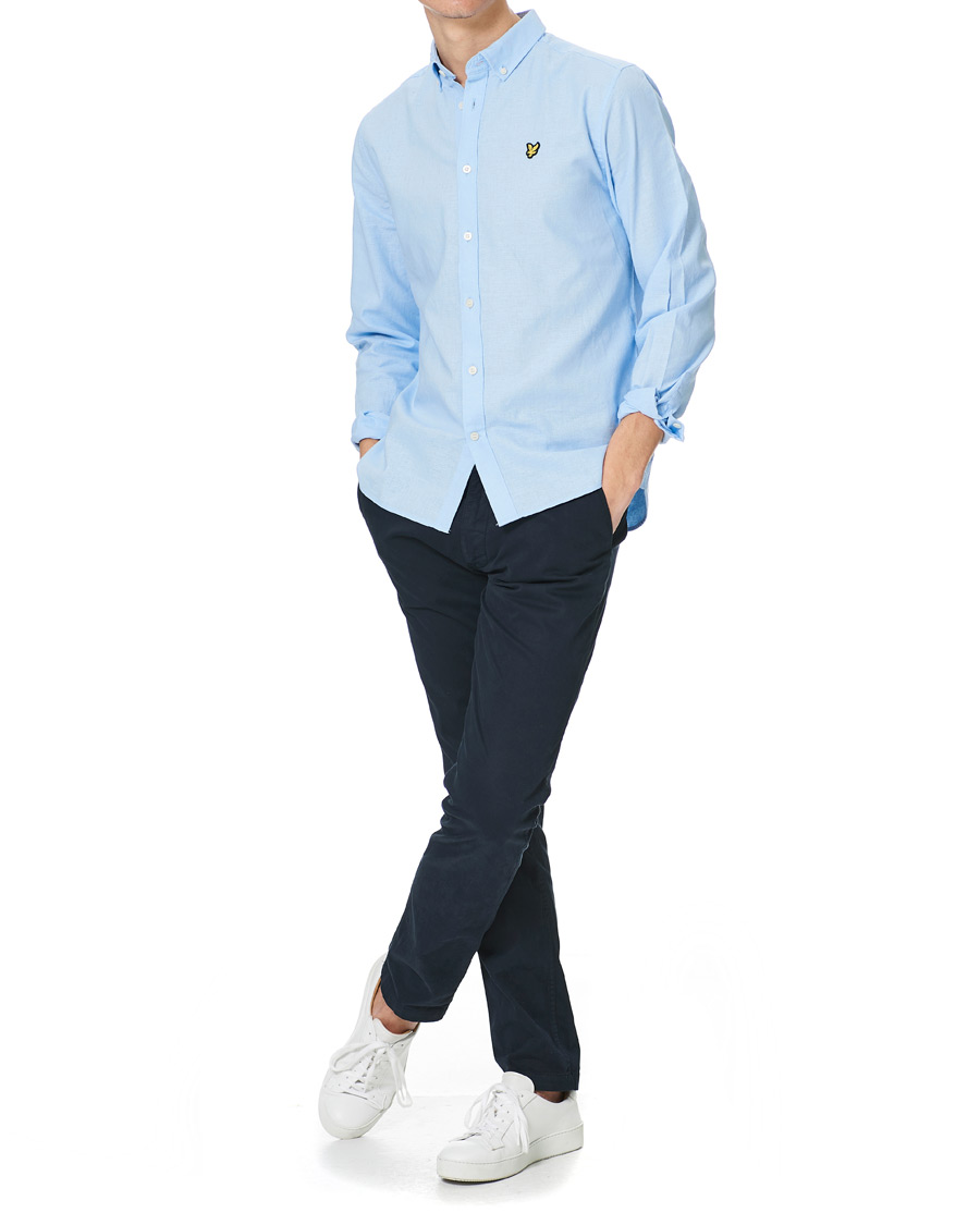 Herren | Hemden | Lyle & Scott | Linen/Cotton Shirt Light Blue