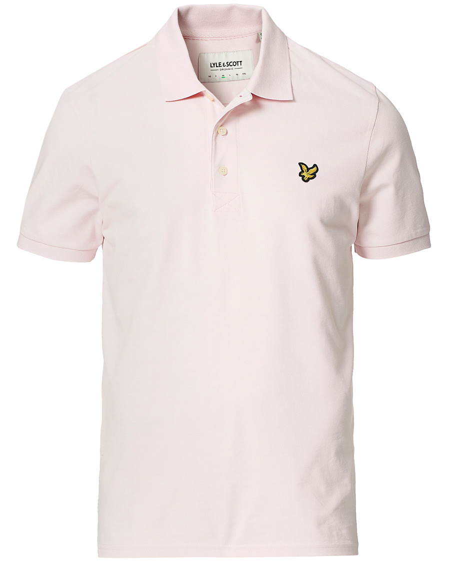 Herren | Poloshirts | Lyle & Scott | Plain Organic Cotton Pique Polo Shirt Light Pink