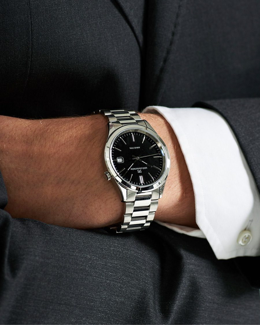 Herren | Sjöö Sandström Jubilee Steel Quartz 40mm Black/Steel | Sjöö Sandström | Jubilee Steel Quartz 40mm Black/Steel