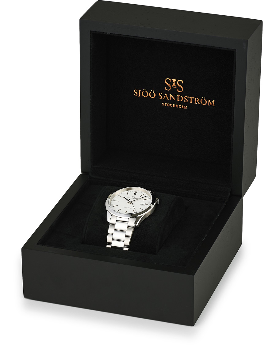 Herren | Sjöö Sandström Jubilee Steel Quartz 40mm White/Steel | Sjöö Sandström | Jubilee Steel Quartz 40mm White/Steel