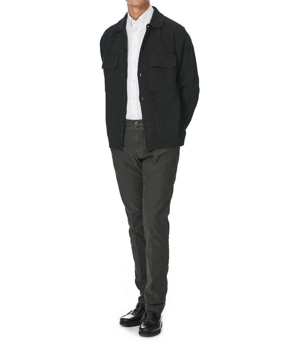 Herren | Pullover | Oscar Jacobson | Logan Wool Cardigan Charcoal