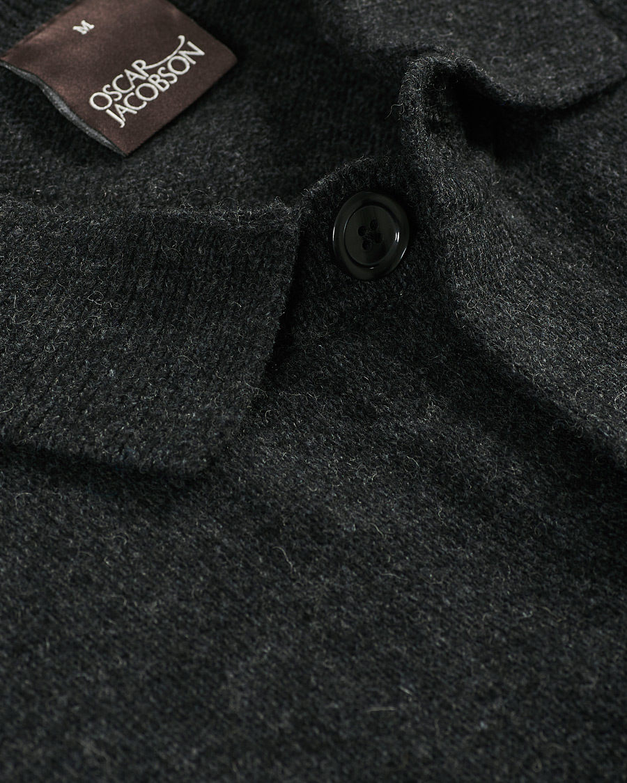 Herren | Pullover | Oscar Jacobson | Logan Wool Cardigan Charcoal