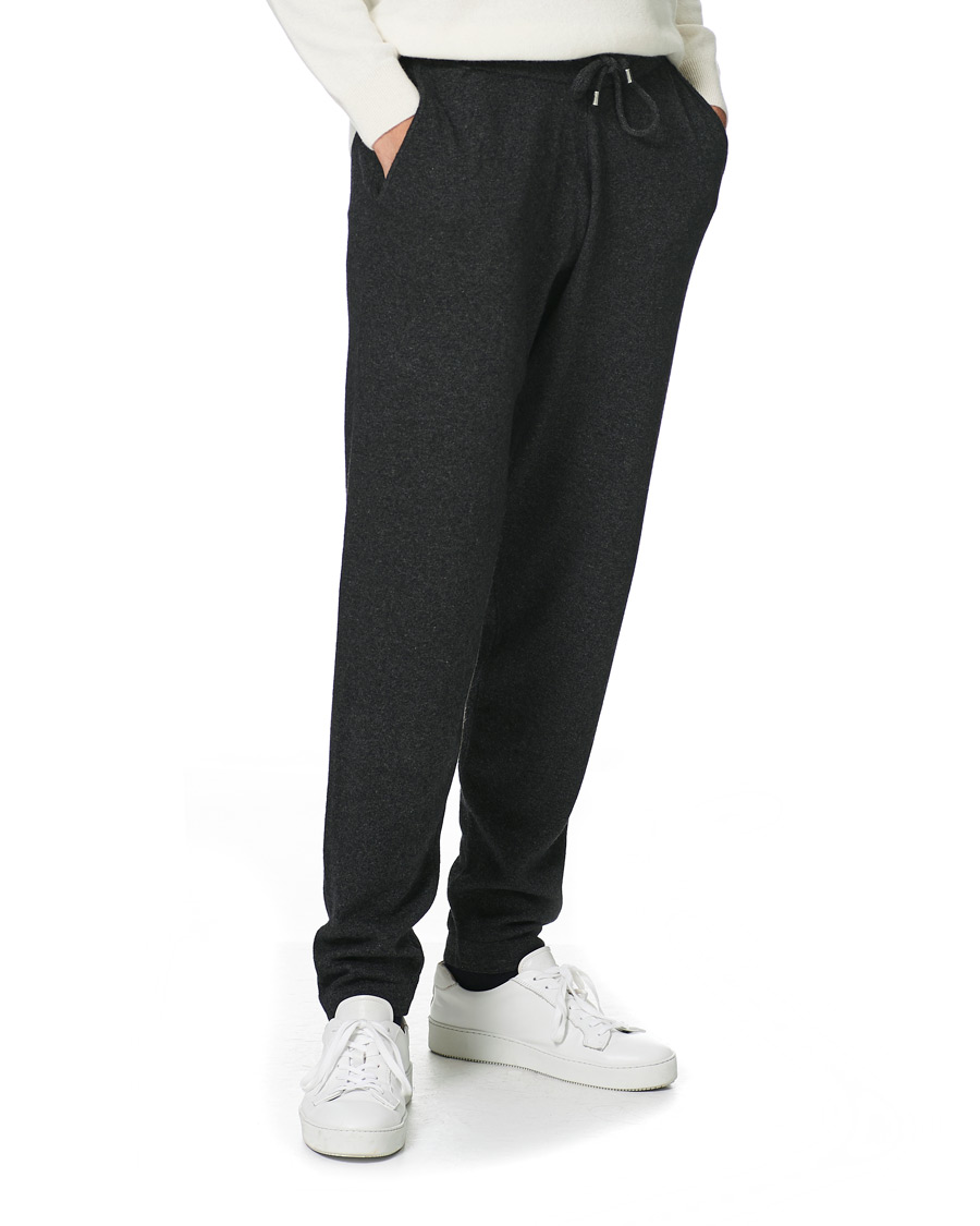 Herren | Hosen | Oscar Jacobson | Parson Wool/Cashmere Sweatpants Charcoal