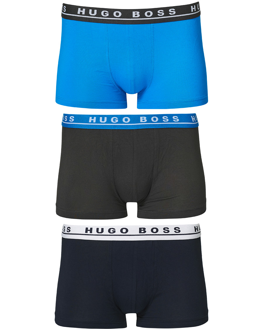 Herren | Unterwäsche | BOSS BLACK | BOSS 3-Pack Trunk Boxer Shorts Grey/Navy/Blue