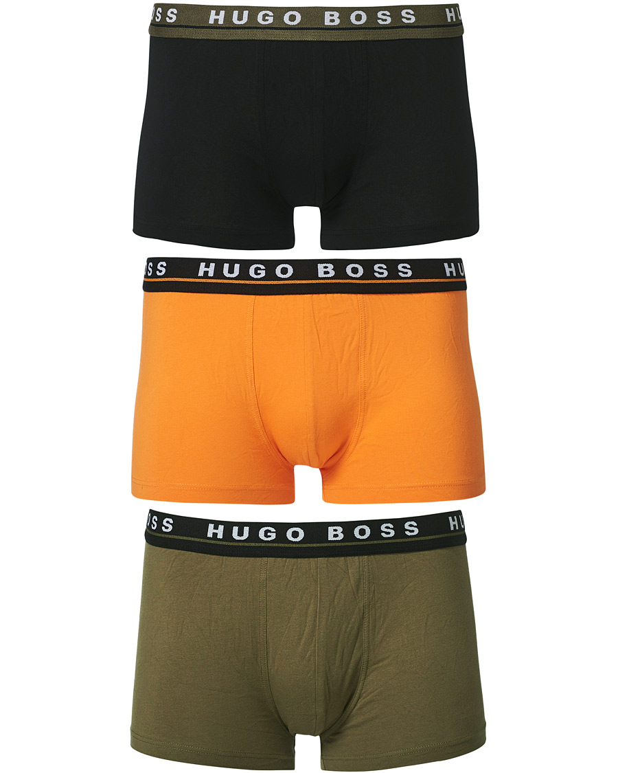 Herren | Unterwäsche | BOSS BLACK | BOSS 3-Pack Trunk Boxer Shorts Black/Orange/Green