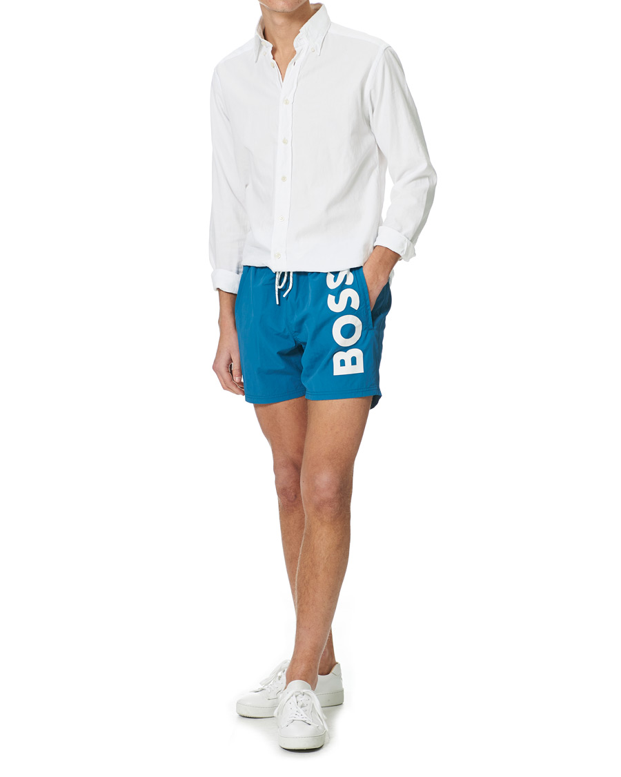 Herren | Badehosen | BOSS BLACK | BOSS Octopus Logo Swimtrunks Open Green