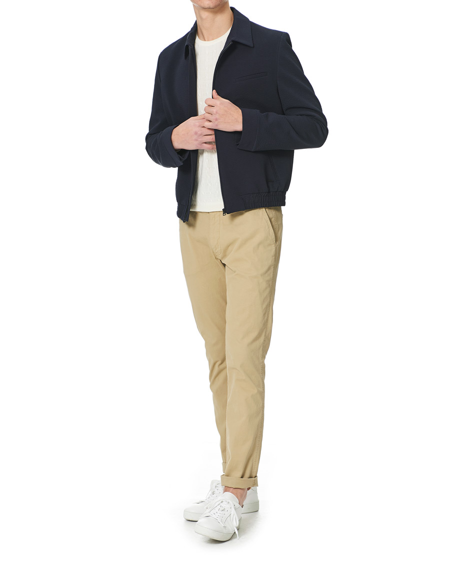 Herren | Jacken | HUGO | Hellis Seersucker Bomber Jacket Dark Blue