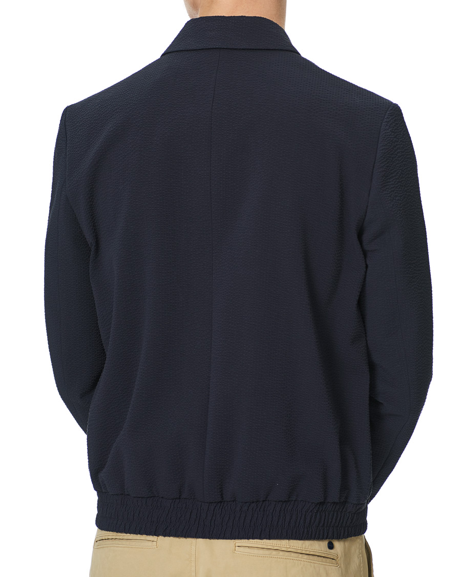 Herren | Jacken | HUGO | Hellis Seersucker Bomber Jacket Dark Blue