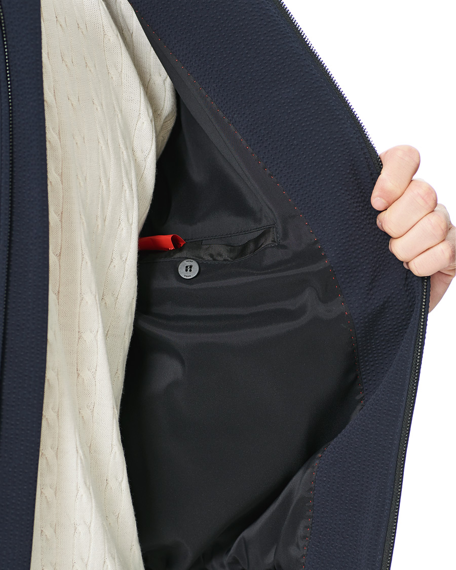 Herren | Jacken | HUGO | Hellis Seersucker Bomber Jacket Dark Blue