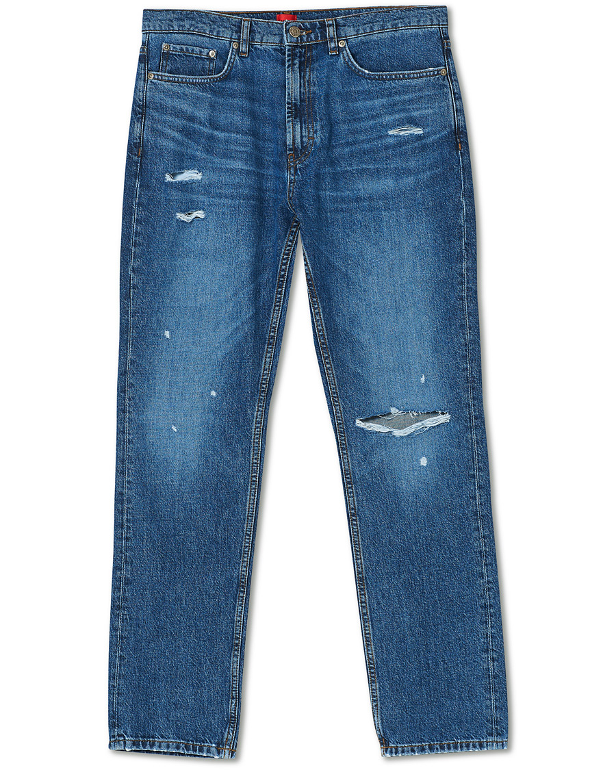 Herren | Jeans | HUGO | 677 Regular Fit Distressed Jeans Medium Blue