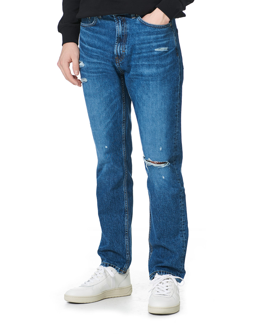 Herren | Jeans | HUGO | 677 Regular Fit Distressed Jeans Medium Blue