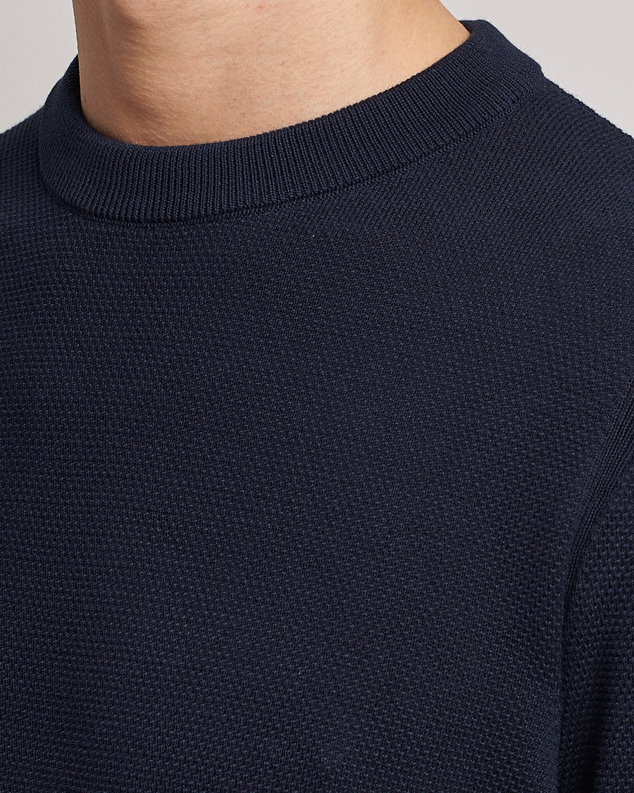 Herren | Pullover | BOSS BLACK | Ecaio Knitted Structured Sweater Dark Blue