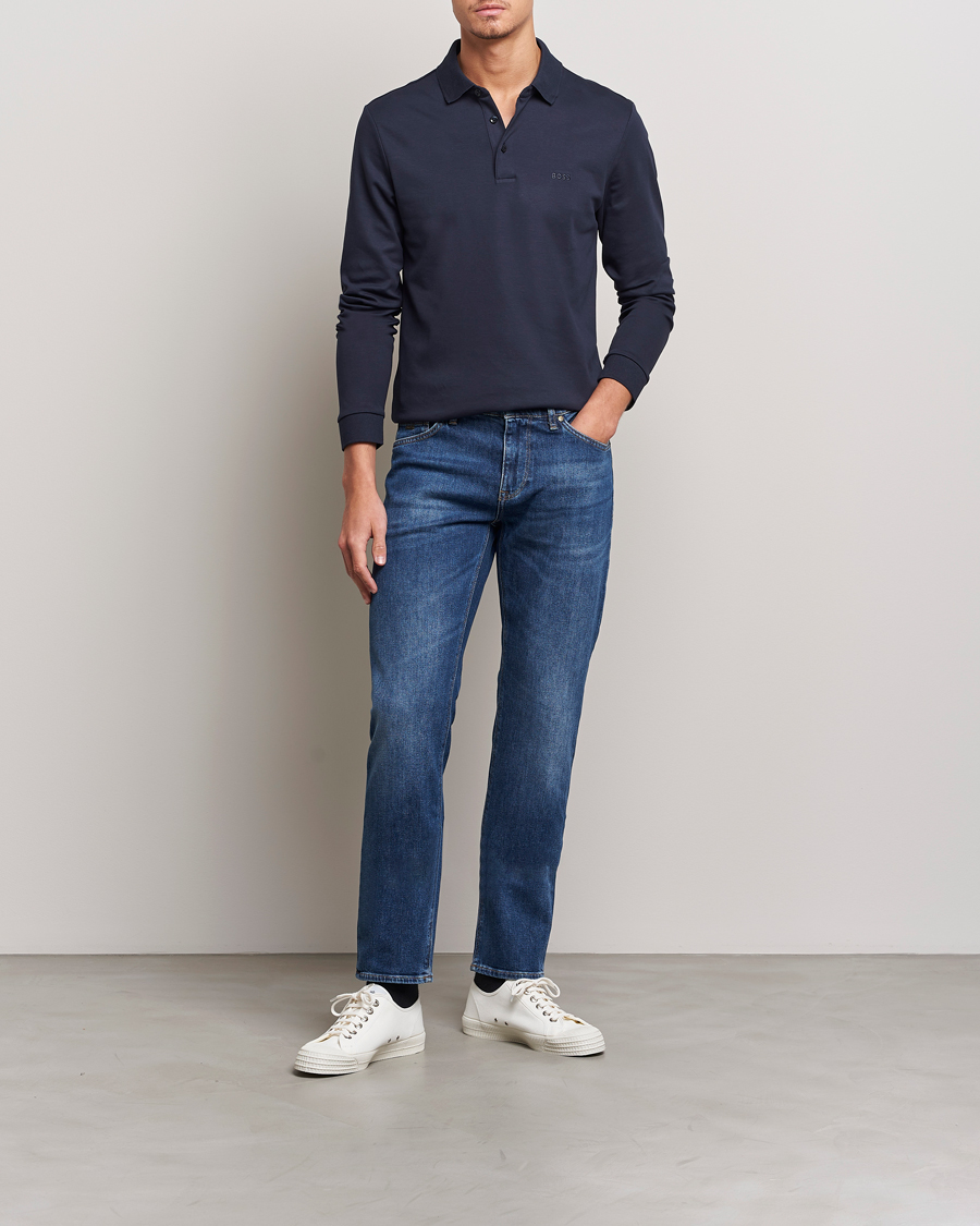 Herren | Pullover | BOSS BLACK | Pado Knitted Polo Shirt Dark Blue