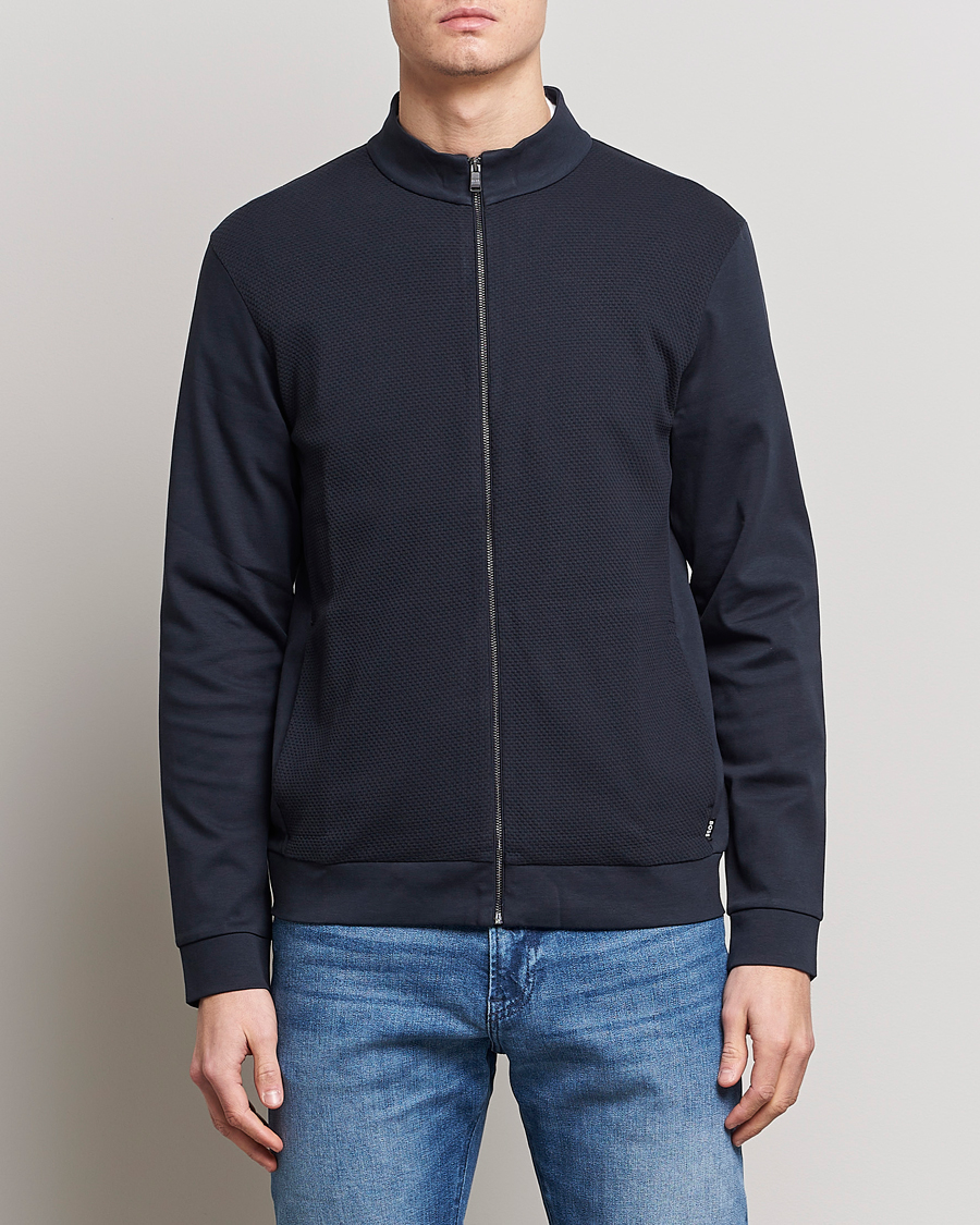 Herren | BOSS | BOSS BLACK | Skiles Knitted Full-Zip Sweater Dark Blue