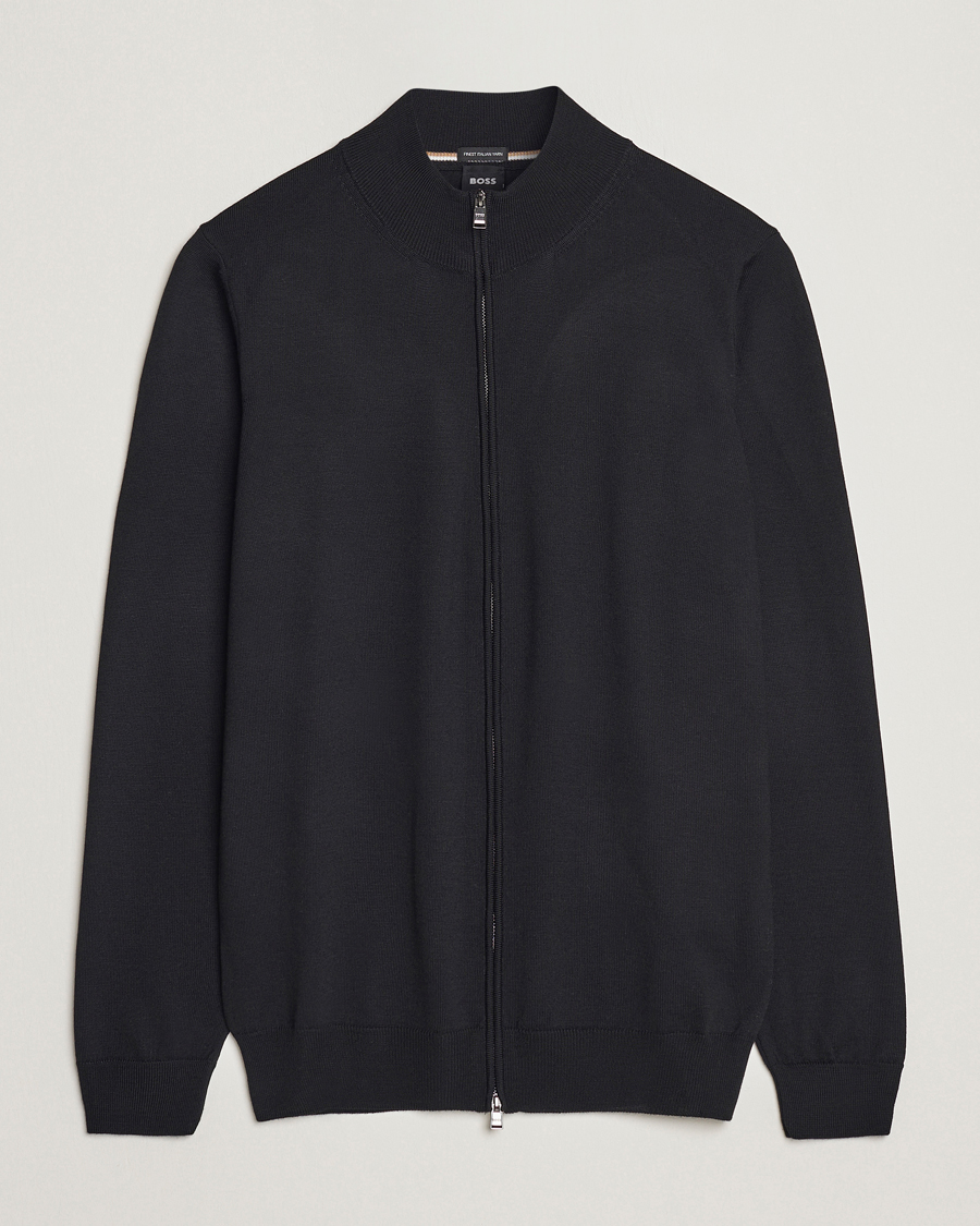 Herren | Pullover | BOSS BLACK | Balonso Full-Zip Sweater Black