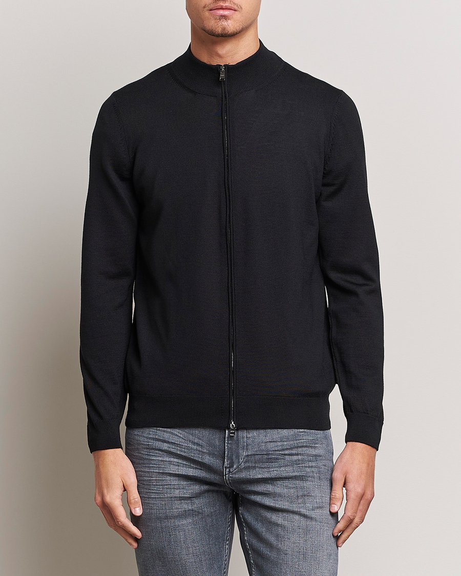Herren | BOSS | BOSS BLACK | Balonso Full-Zip Sweater Black