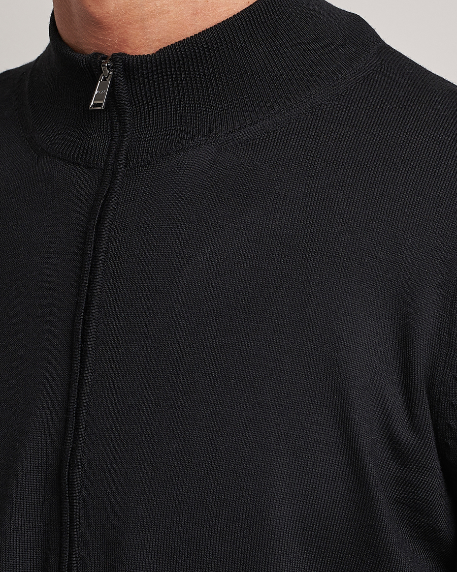 Herren | Pullover | BOSS BLACK | Balonso Full-Zip Sweater Black