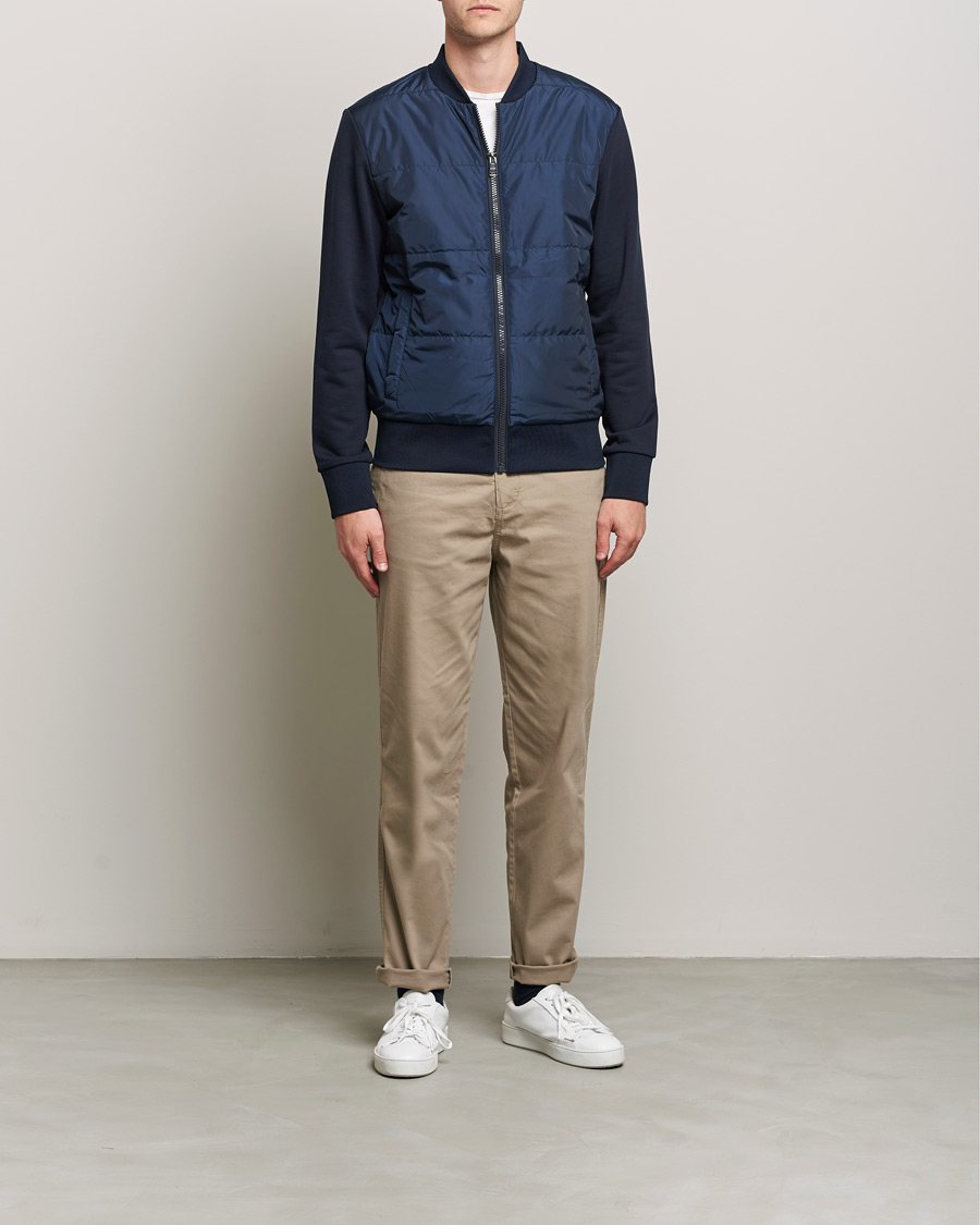 Herren | Jacken | BOSS BLACK | BOSS Skiles Hybrid Bomber Jacket Dark Blue