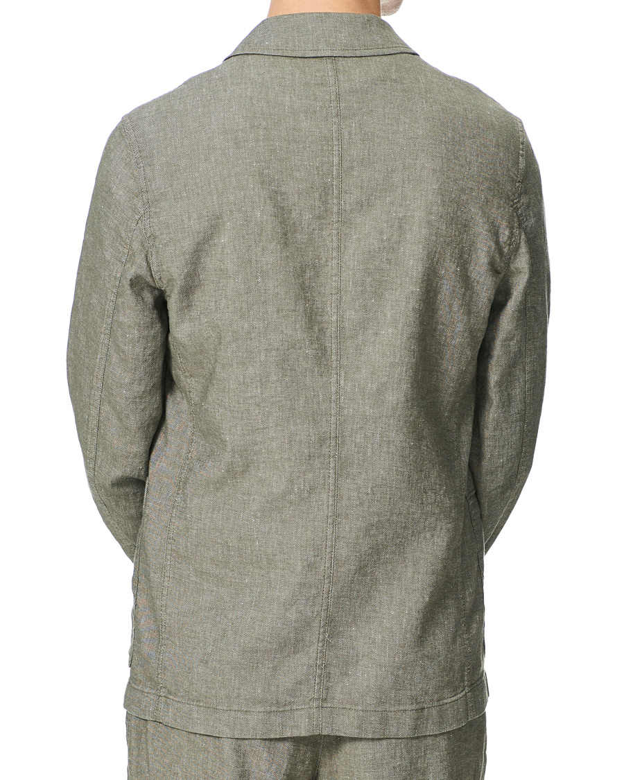 Herren | Sakkos | BOSS BLACK | BOSS Carper Cotton/Linen Workwear Jacket Open Green