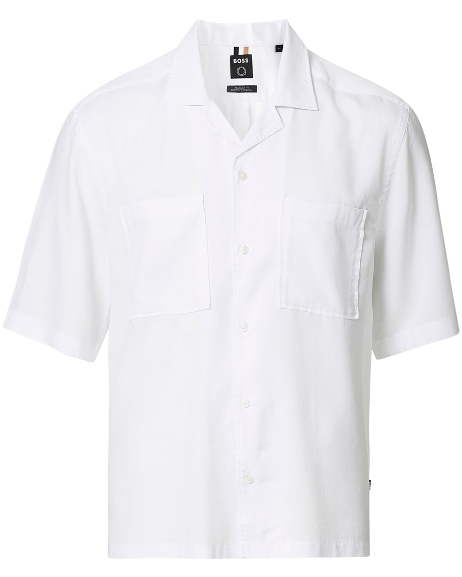 Herren | Hemden | BOSS BLACK | BOSS Lars Resort Collar Short Sleeve Shirt White