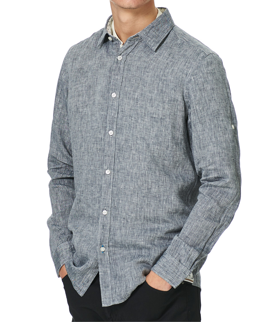 Herren | Hemden | BOSS BLACK | BOSS Lukas Linen Shirt Dark Blue