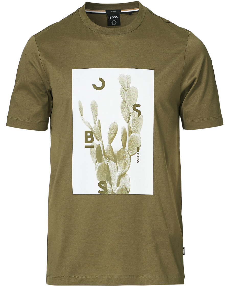 Herren | T-Shirts | BOSS BLACK | BOSS Tessler Photoprint Crew Neck Tee Open Green
