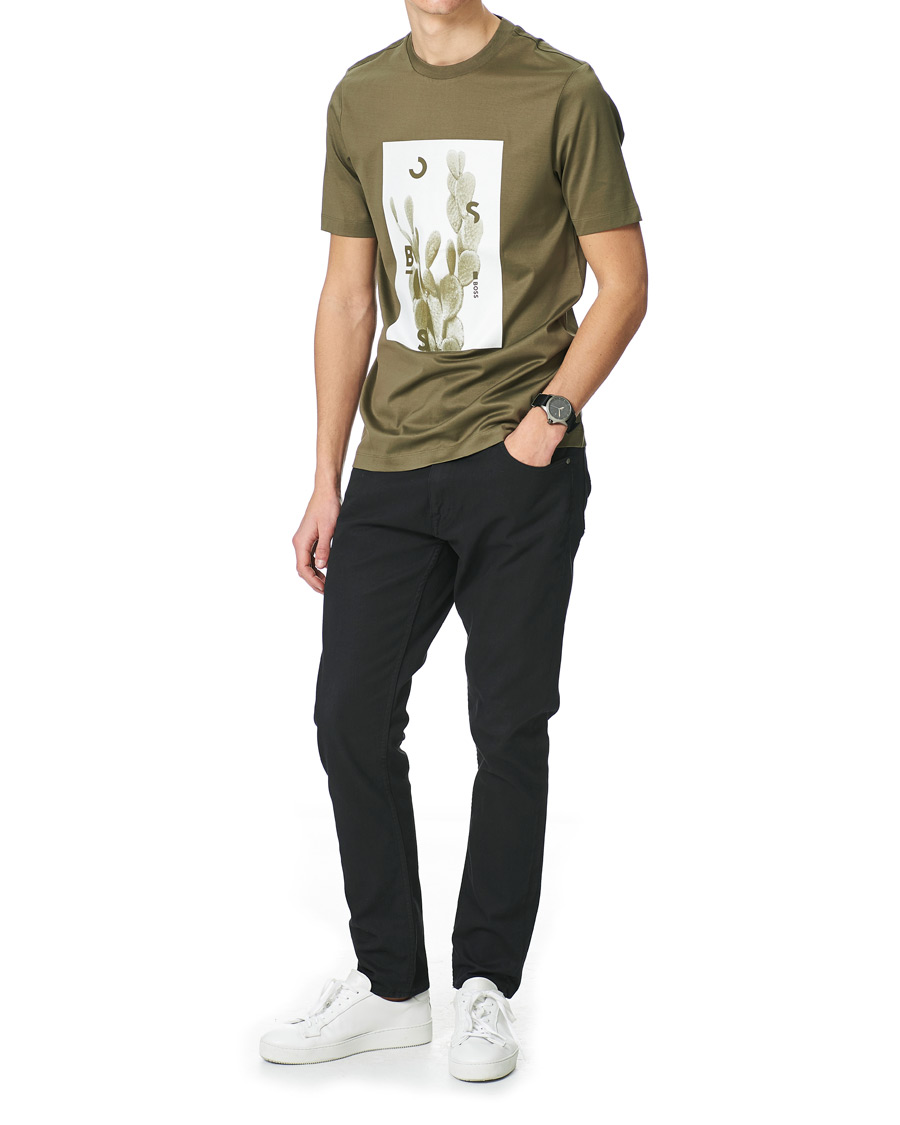 Herren | T-Shirts | BOSS BLACK | BOSS Tessler Photoprint Crew Neck Tee Open Green