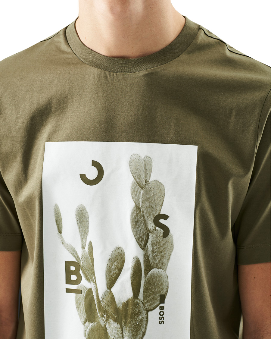 Herren | T-Shirts | BOSS BLACK | BOSS Tessler Photoprint Crew Neck Tee Open Green