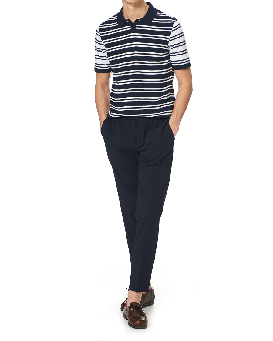 Herren | Pullover | BOSS BLACK | BOSS Erroi Knitted Striped Polo Blue/White