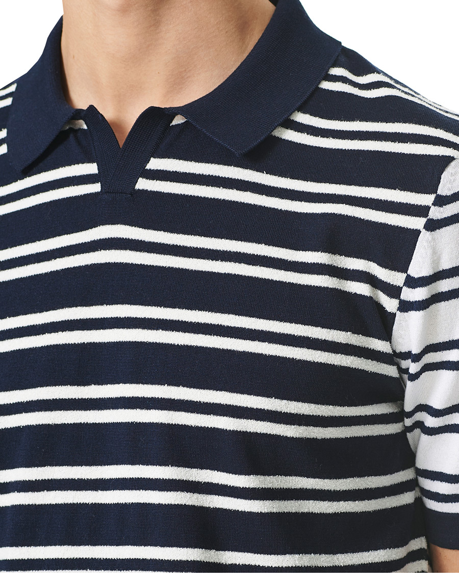 Herren | Pullover | BOSS BLACK | BOSS Erroi Knitted Striped Polo Blue/White
