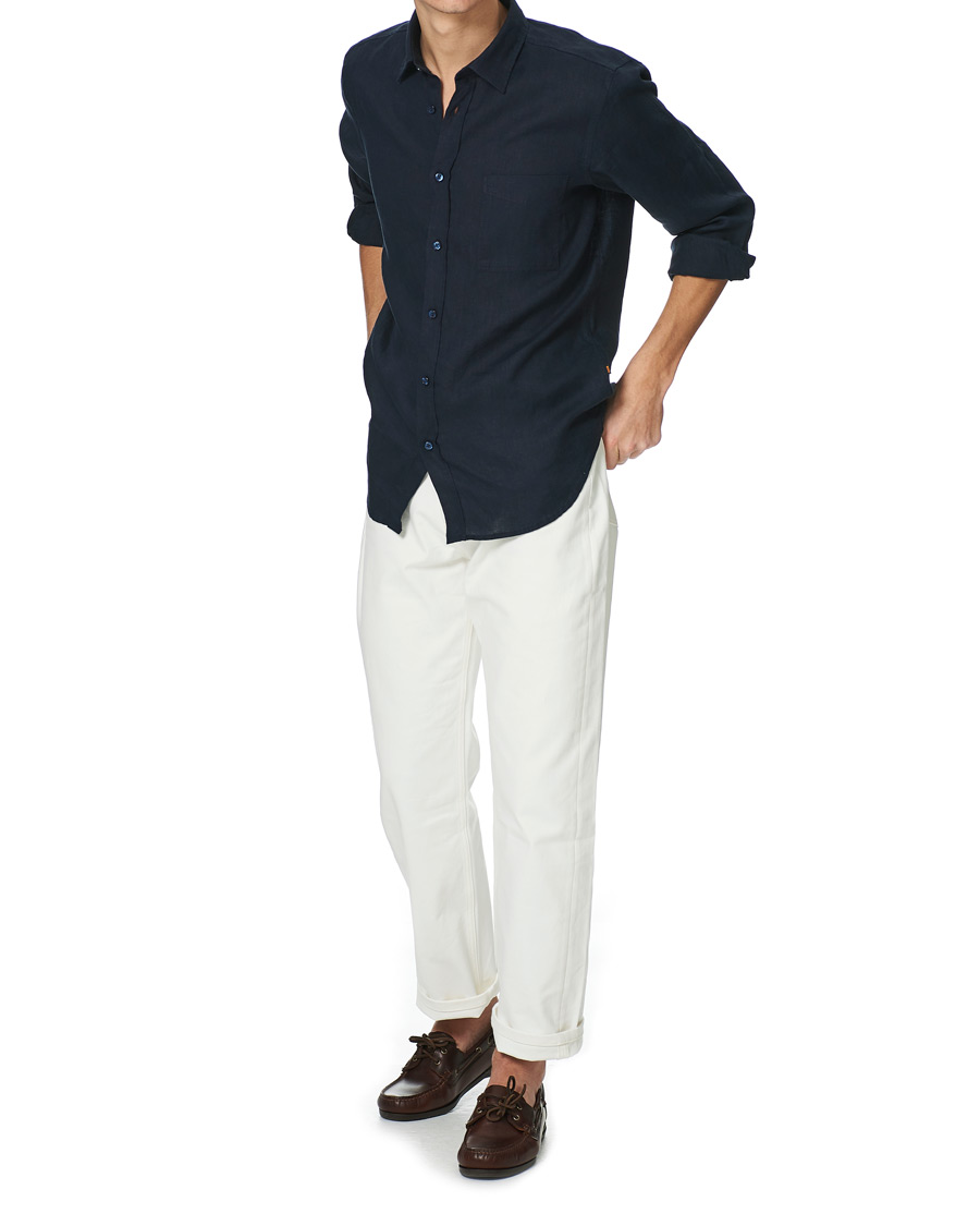 Herren | Hemden | BOSS ORANGE | BOSS Casual Relegent Linen Shirt Dark Blue