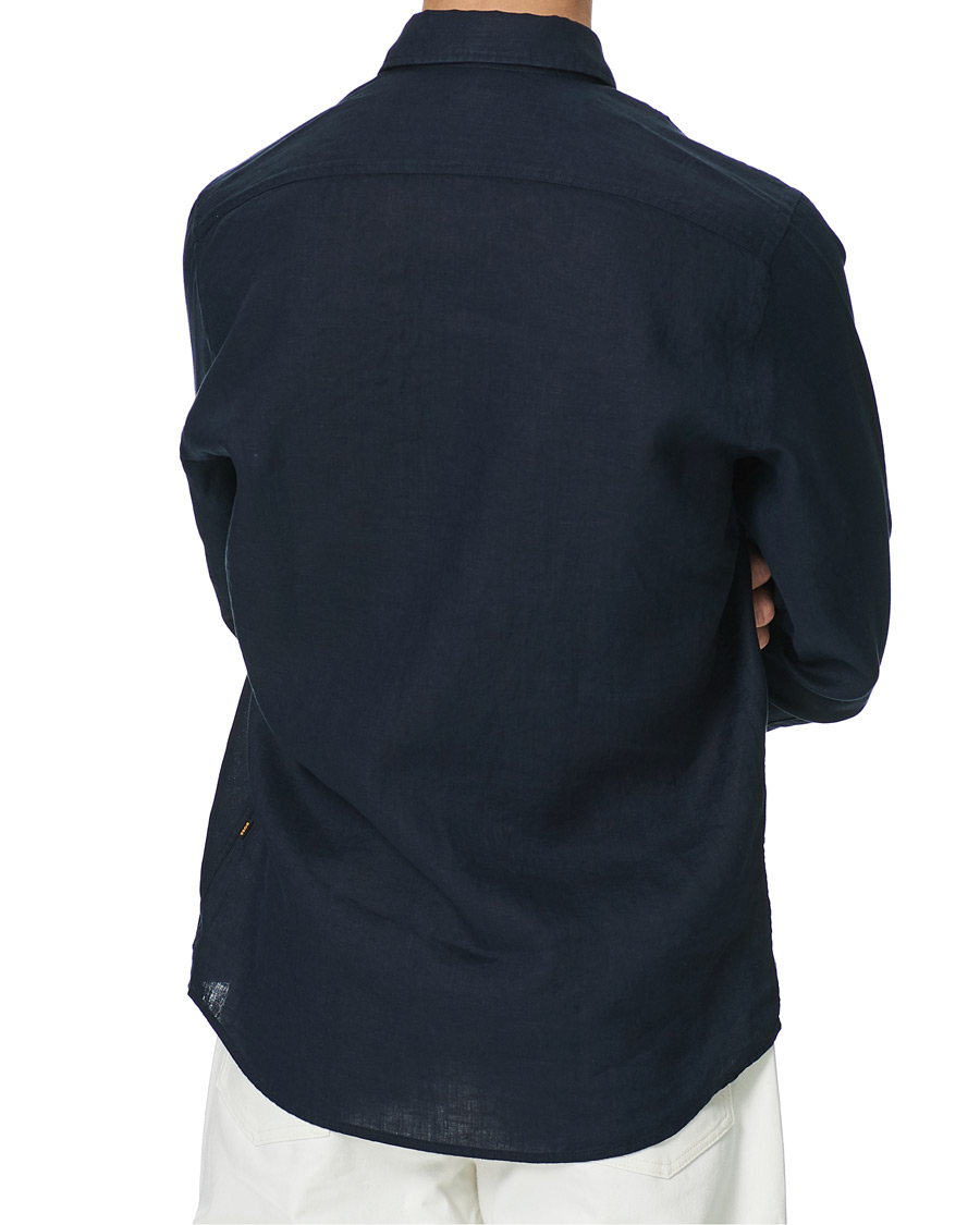 Herren | Hemden | BOSS ORANGE | BOSS Casual Relegent Linen Shirt Dark Blue