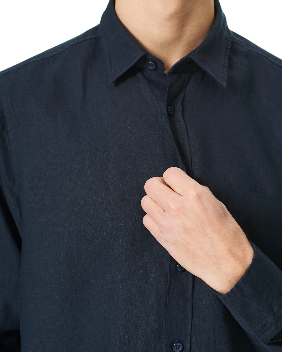 Herren | Hemden | BOSS ORANGE | BOSS Casual Relegent Linen Shirt Dark Blue
