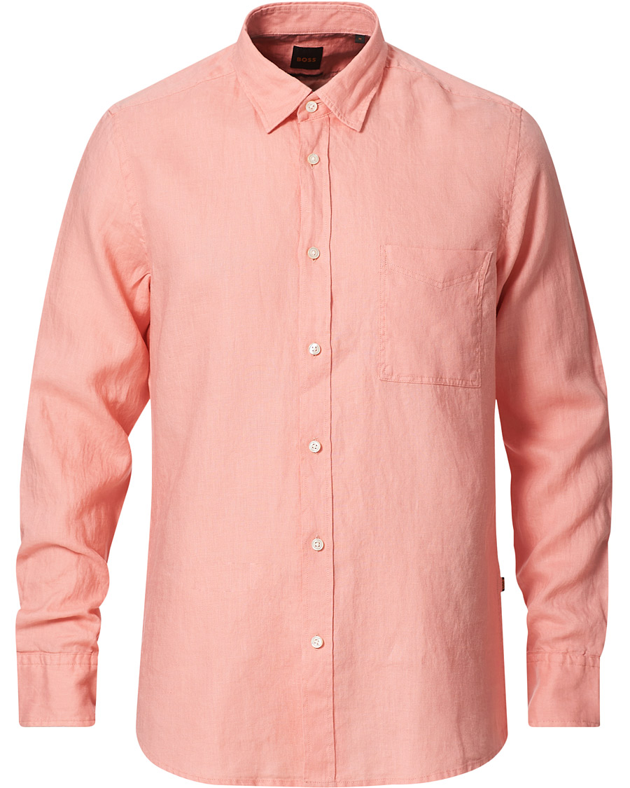 Herren | Hemden | BOSS ORANGE | BOSS Casual Relegent Linen Shirt Pastel Red