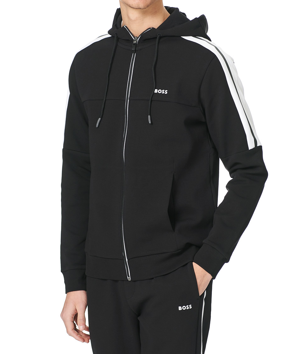 Herren | Pullover | BOSS GREEN | BOSS Athleisure Saggy Full Zip Hoodie Black